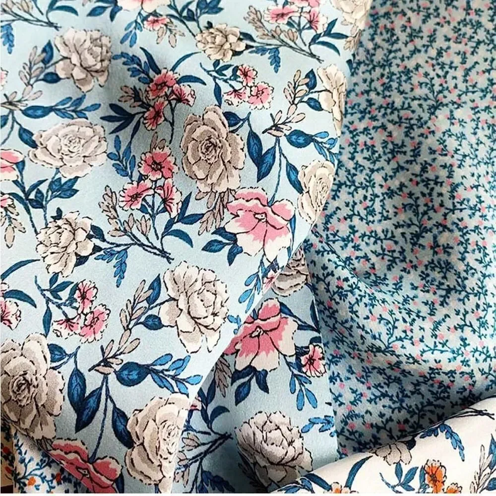 Blue floral Silk Scarf